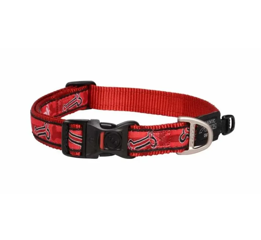 Rogz Hondenhalsband Red Bone- Hondenhalsband