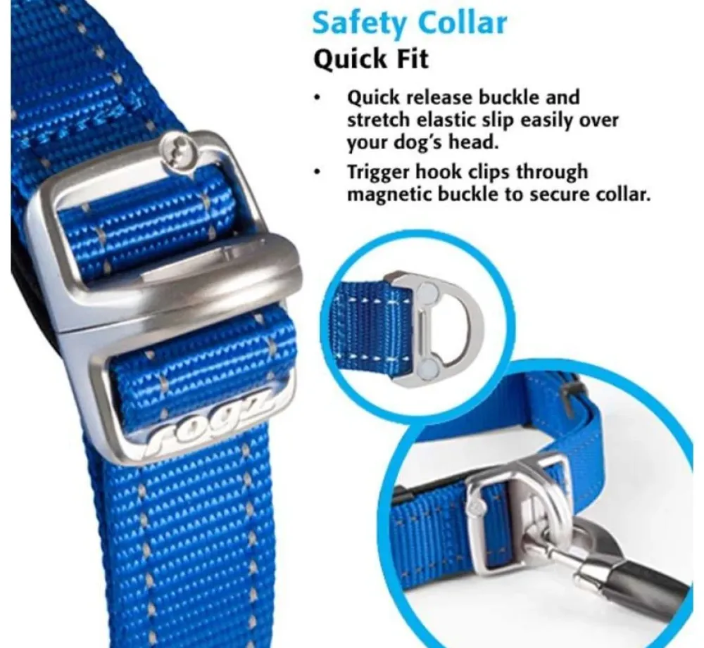 Rogz Hondenhalsband Safety Blauw- Hondenhalsband
