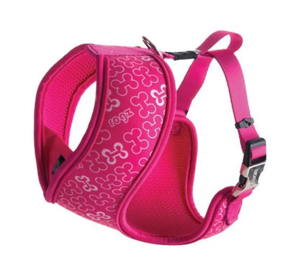 Rogz Hondentuig Wrapz Pink Bones- Puppy Tuig & Puppy Harnas