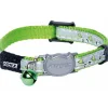 Rogz Kattenhalsband Nightcat Lime Swallows- Kattenhalsband