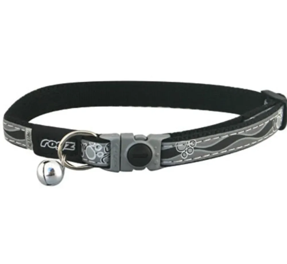 Rogz Kattenhalsband Nightcat Black Paws- Kattenhalsband