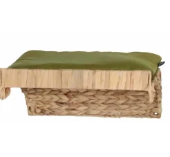 Silvio Design Wand Kattenligplank Met Groen Kussen- Kattenmand